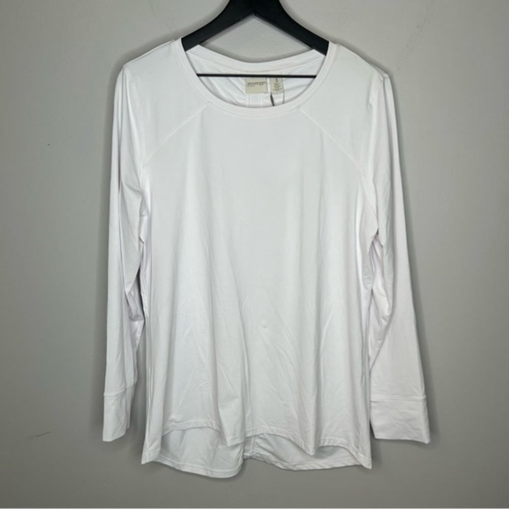 Zenergy by Chico's Optic‎ White Ruched Back Top Chico’s Size 3 US Size 16 NWT